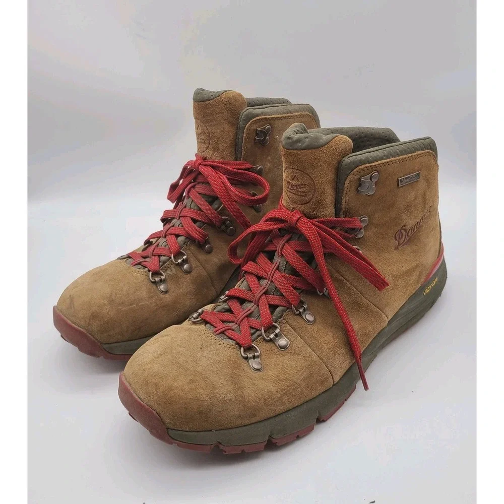 Danner Brown Suede Hiking Boots with Red Laces